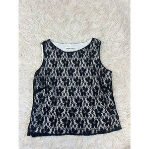 Danny & Nicole Women’s Vintage 90s Black Lace Tank Top size 14 Gothic Preppy